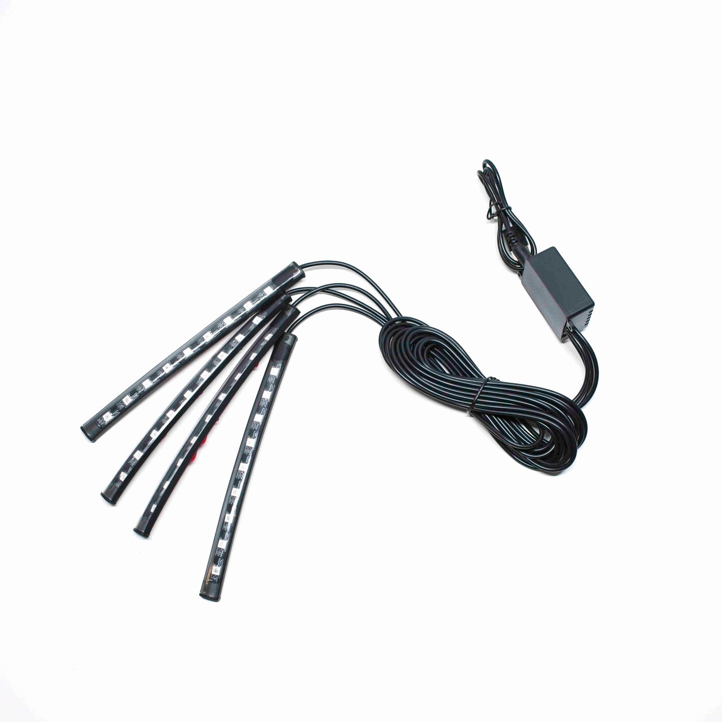 RGB Car Interior Atmosphere Light Kit – 8-Color LED Footwell Lighting with Voice Control, Music Sync & APP Remote