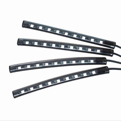 RGB Car Interior Atmosphere Light Kit – 8-Color LED Footwell Lighting with Voice Control, Music Sync & APP Remote