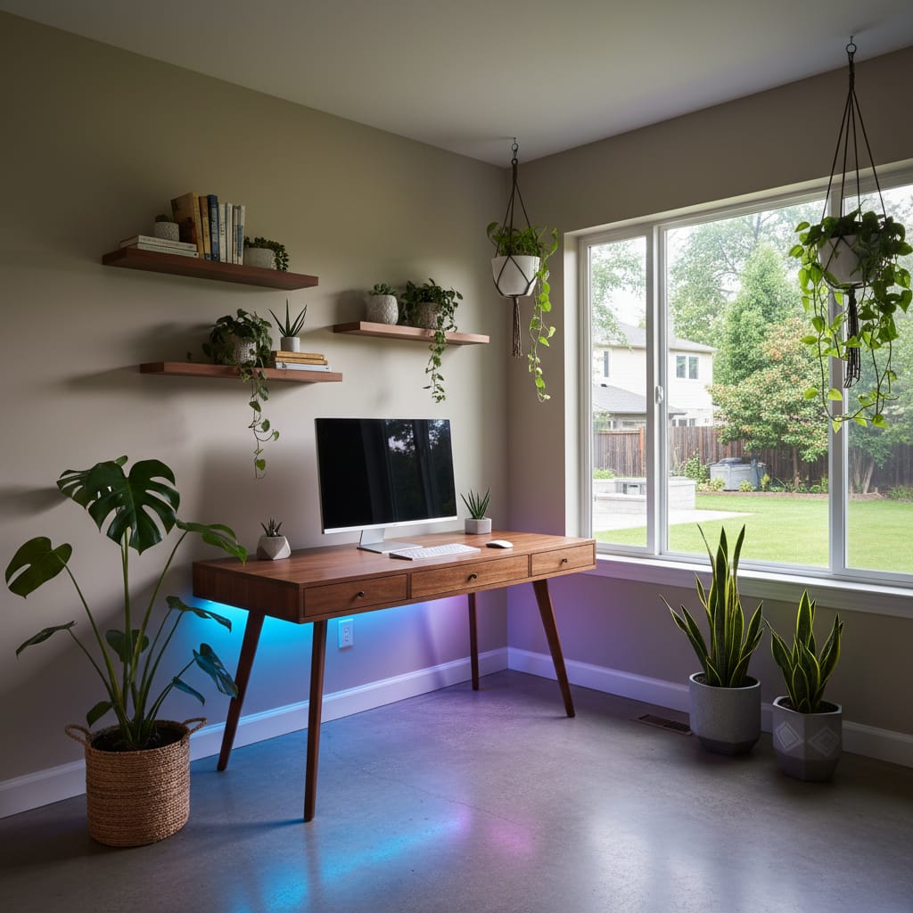 RGB Car Interior Atmosphere Light Kit – 8-Color LED Footwell Lighting with Voice Control, Music Sync & APP Remote